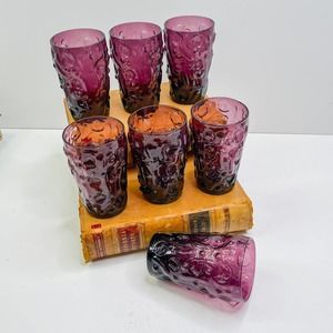 Bryce Glass Company El Rancho Tumblers in Purple Set of 7